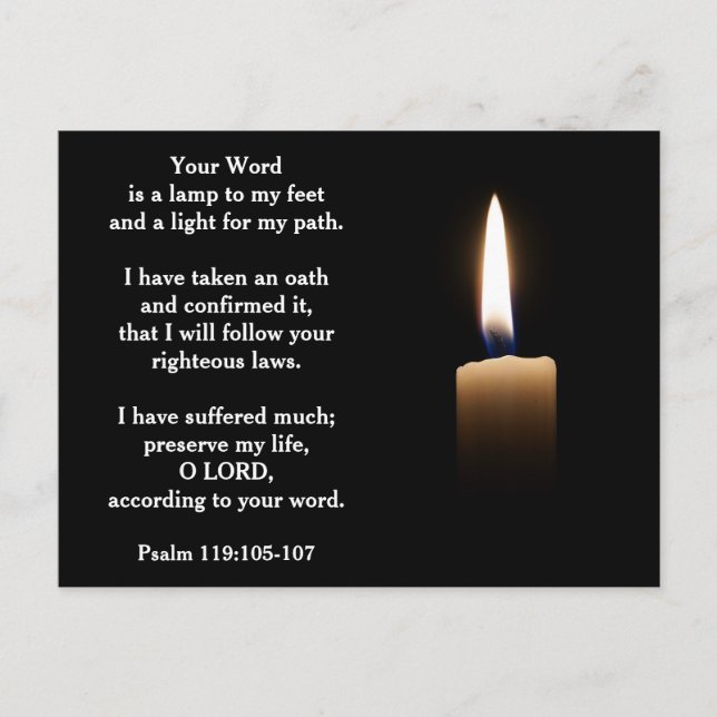 Dein Wort ist eine Lampe zu meinem Feet Psalm 119: Postkarte (Vorderseite)