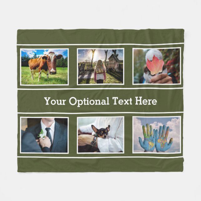 DEINE 6 FOTOS & TEXTVlies-Decken Fleecedecke (Vorderseite (Horizontal))