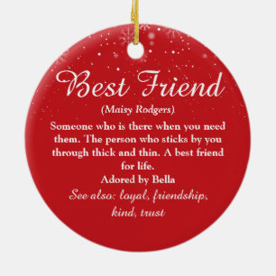 Deine beste Freundin Definition Frohe Weihnachten Keramik Ornament