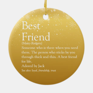 Deine beste Freundin Definition Gold Schneeflocken Keramik Ornament