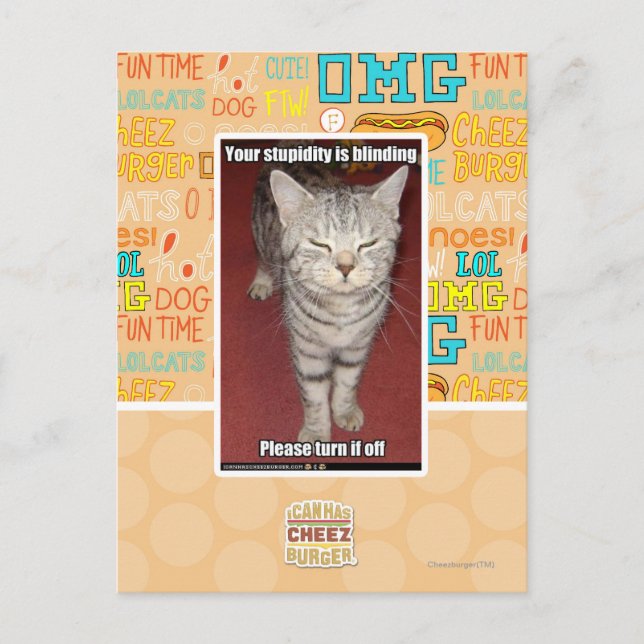 Deine Dummheit ist die Blindheit 2 Postkarte (Vorderseite)