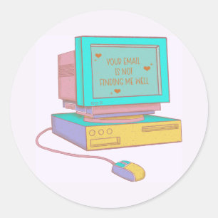 Deine E-Mail findet mich nicht lustig Retro Runder Aufkleber
