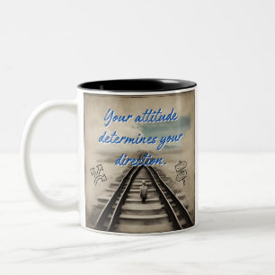Deine Einstellung bestimmt deine Richtung. Zweifarbige Tasse