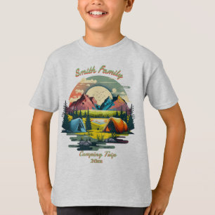 "Deine Familie" Camping-Trip 20xx Custom Boy's T-Shirt