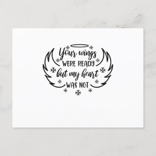 Deine Flügel waren bereit, aber mein Herz war nich Ankündigungspostkarte