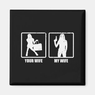 Deine Frau meine Frau Pistole Lustiges Valentinsta Magnet
