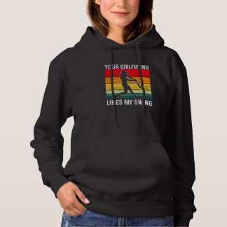 Deine Freundin mag mein Swing-Softball für Männer Hoodie