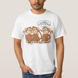 Deine Freundin sieht aus wie Mama Funny Monkeys T-Shirt