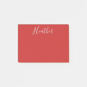 Deine individuelle weiße Schrift auf Rot Post-it Klebezettel