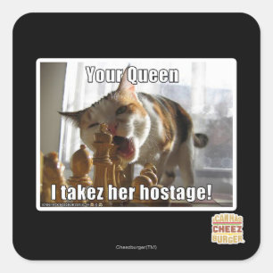 Deine Königin, ich nehme ihre Geisel Quadratischer Aufkleber