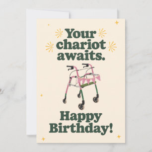 Deine Kutsche wartet Funny Geburtstag älter werden Einladung