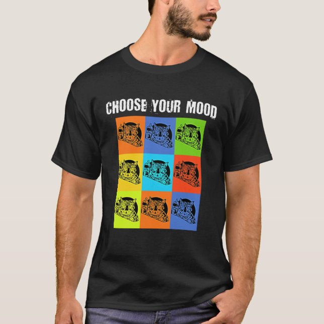 Deine Laune zum Wählen   Grumpy Rude Cat Theme T-Shirt (Vorderseite)