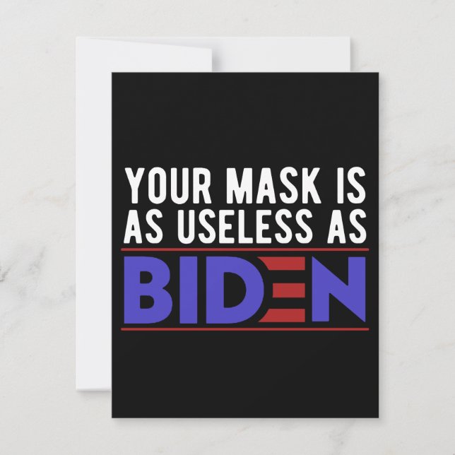 Deine Maske ist so nutzlos wie Biden Save The Date (Vorderseite)