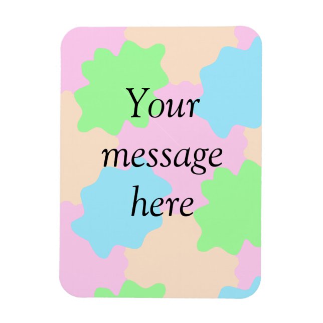 Deine Nachricht hier Textname Boho farbenfroh rost Magnet (Vertikal)