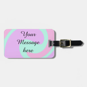 Deine Nachricht hier Textname Monogramm rosa Paste Gepäckanhänger