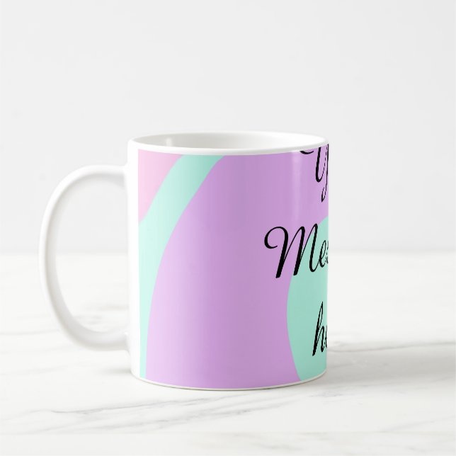 Deine Nachricht hier Textname Monogramm rosa Paste Kaffeetasse (Links)