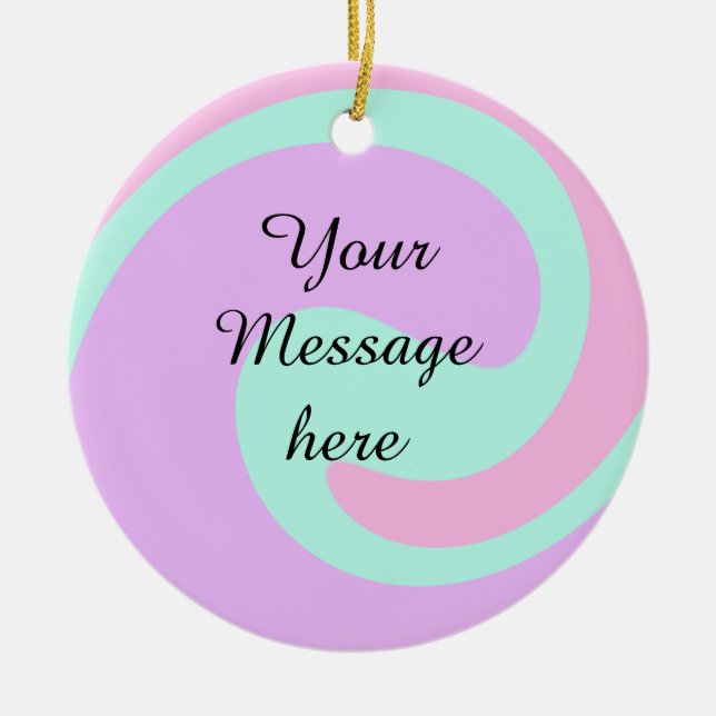 Deine Nachricht hier Textname Monogramm rosa Paste Keramik Ornament (Vorne)