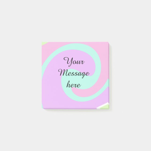 Deine Nachricht hier Textname Monogramm rosa Verga Post-it Klebezettel (Vorderseite)