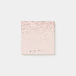 Deine Nachricht Rose Gold Glitter Post-it Klebezettel