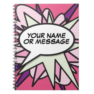 Deine Nachricht Sprechblase Pink Comic-Book Notizblock
