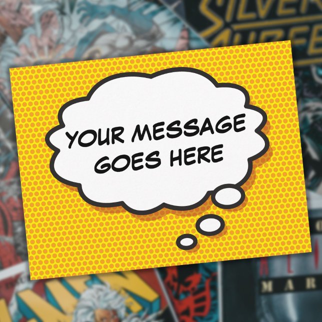 Deine Nachrichten-Gedankenblase Spaß Retro-Comic-B Postkarte (Von Creator hochgeladen)