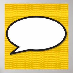Deine Nachrichten-Sprechblase Lustig Retro-Comic-B Poster