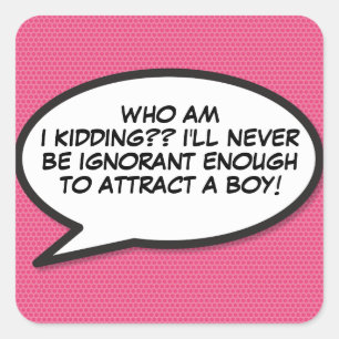 Deine Nachrichten-Sprechblase Spaß Retro Quadratischer Aufkleber