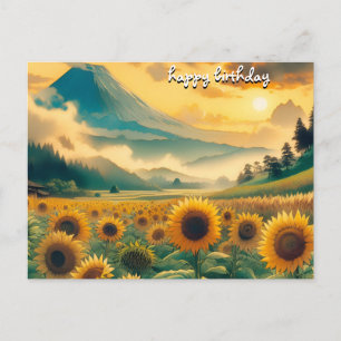 Deine Rosen vintage retro happy birthday Sonnenblu Postkarte