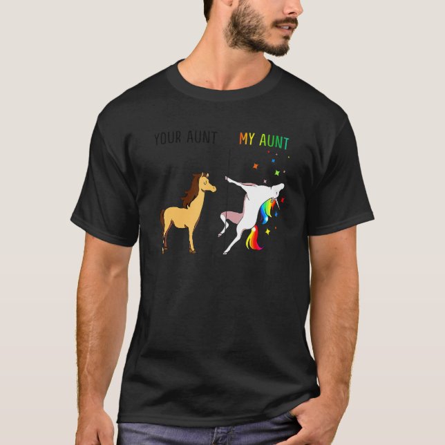 Deine Tante meine Tante Pferd Unicorn T-Shirt (Vorderseite)