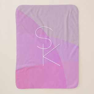 Deine überlappenden Initialen Moderne rosa Geome Sherpadecke