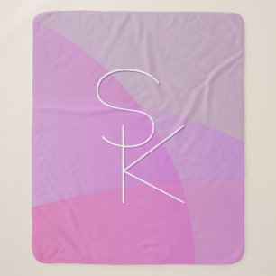 Deine überlappenden Initialen Moderne rosa Geome Sherpadecke
