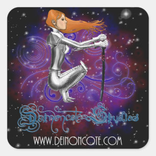 Deinoncote Studio-Logo Quadratischer Aufkleber