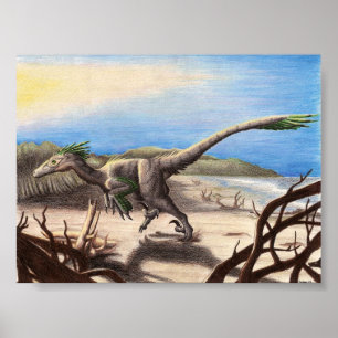 Deinonychus am Strand Poster