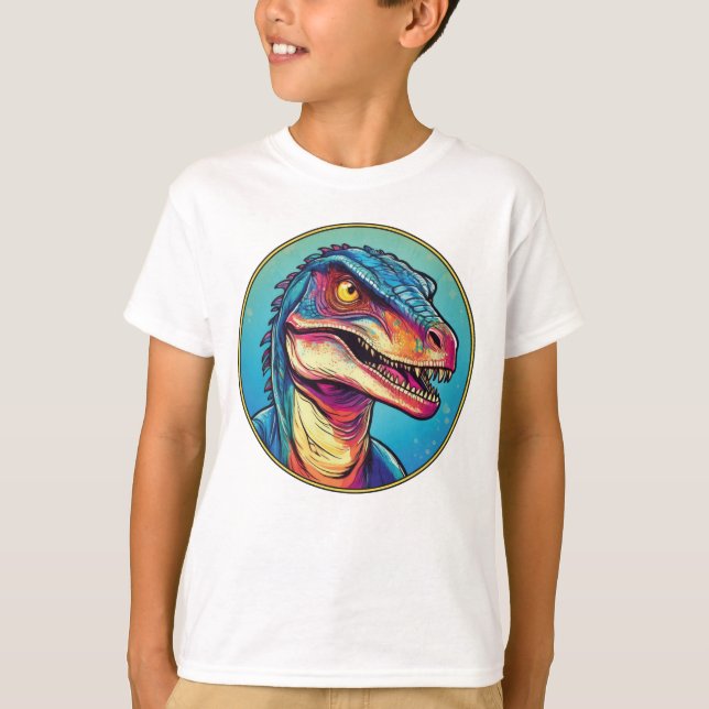 Deinonychus - Klassischer Dinosaur-T-Shirt-T - Shi T-Shirt (Vorderseite)