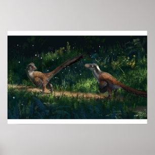 Deinonychus-Paar-Druck Poster