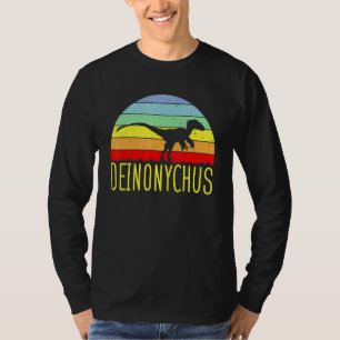 Deinonychus Vintag Retro Sunset Dinosaurier Paleon T-Shirt