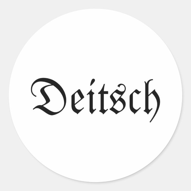 Deitsch Runde Aufkleber (Vorderseite)