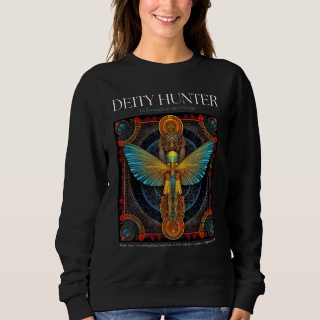 Deity Hunter  Psychedelic Egyptian Fractal Ankh 1 Sweatshirt (Vorderseite)
