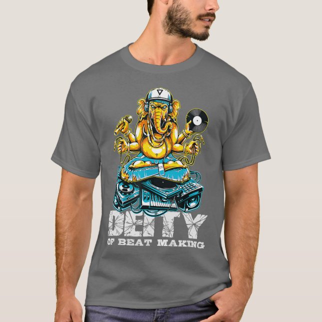 Deity of Beat Making Ganesha DJ Turntable Music T-Shirt (Vorderseite)
