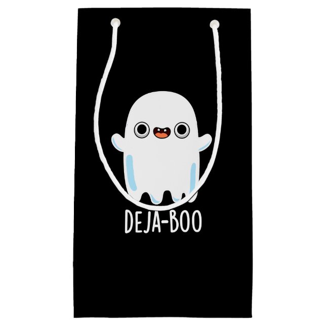 Deja Boo Funny Ghost Pun Dark BG Kleine Geschenktüte (Vorderseite)