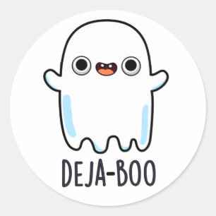 Deja Boo Funny Ghost Pun Runder Aufkleber