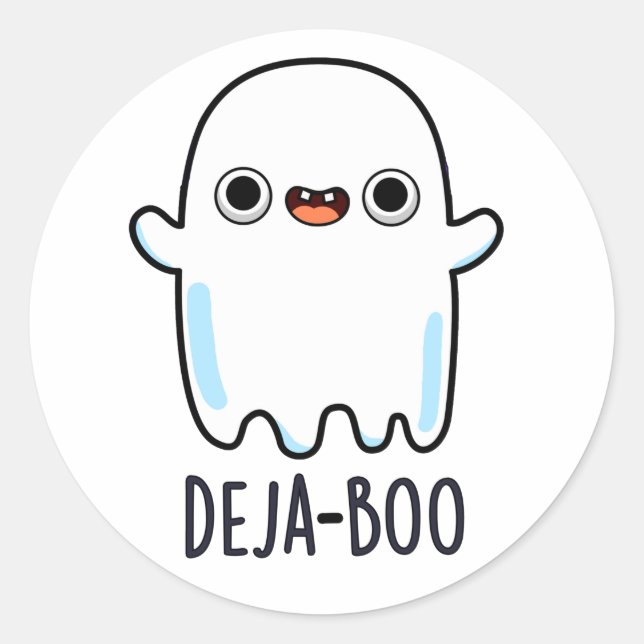 Deja Boo Funny Ghost Pun Runder Aufkleber (Vorderseite)
