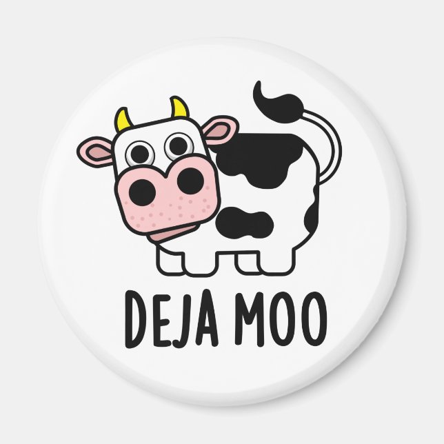 Deja Moo Funny Cow Pun Magnet (Vorne)