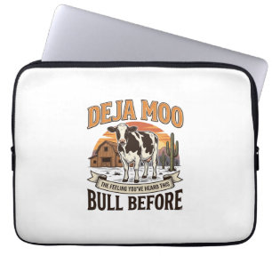 Deja Moo Lustige Kuh Western Vintage-Shirt-Design_ Laptopschutzhülle