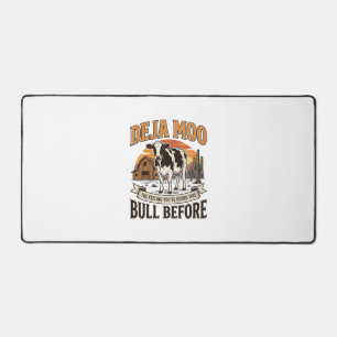 Deja Moo Lustige Kuh Western Vintage-Shirt-Design_ Schreibtischunterlage
