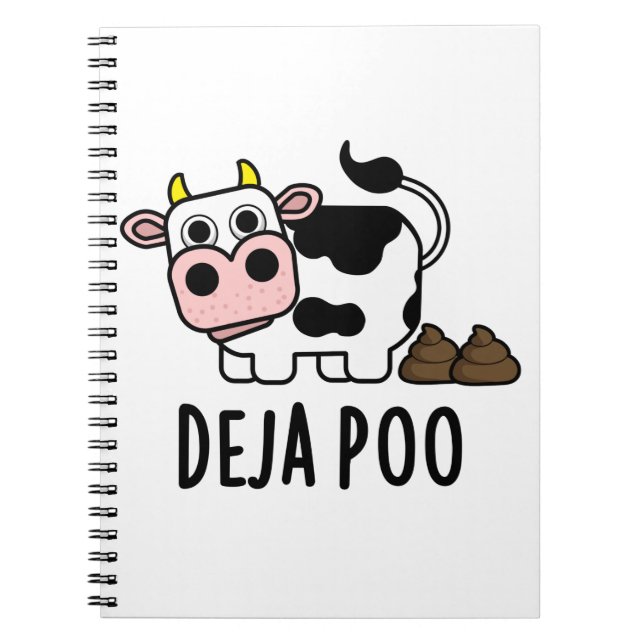Deja Poo Funny Cow Kack Pun Notizblock (Vorderseite)