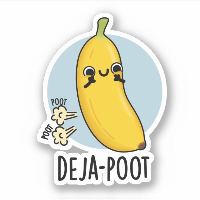 Deja-poot Funny Banana Doppelte Furz Puff Aufkleber (Vorderseite)