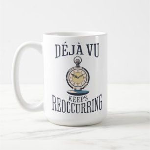 Déjà vu Behalte Wiederauftreten. Philosophisch Kaffeetasse