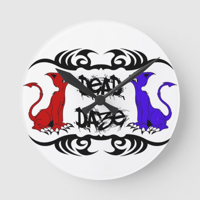 Deja Vu Cat Runde Wanduhr (Vorderseite)