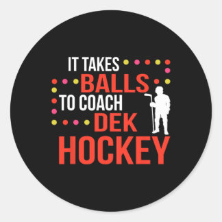 Dek Hockey Coach Runder Aufkleber